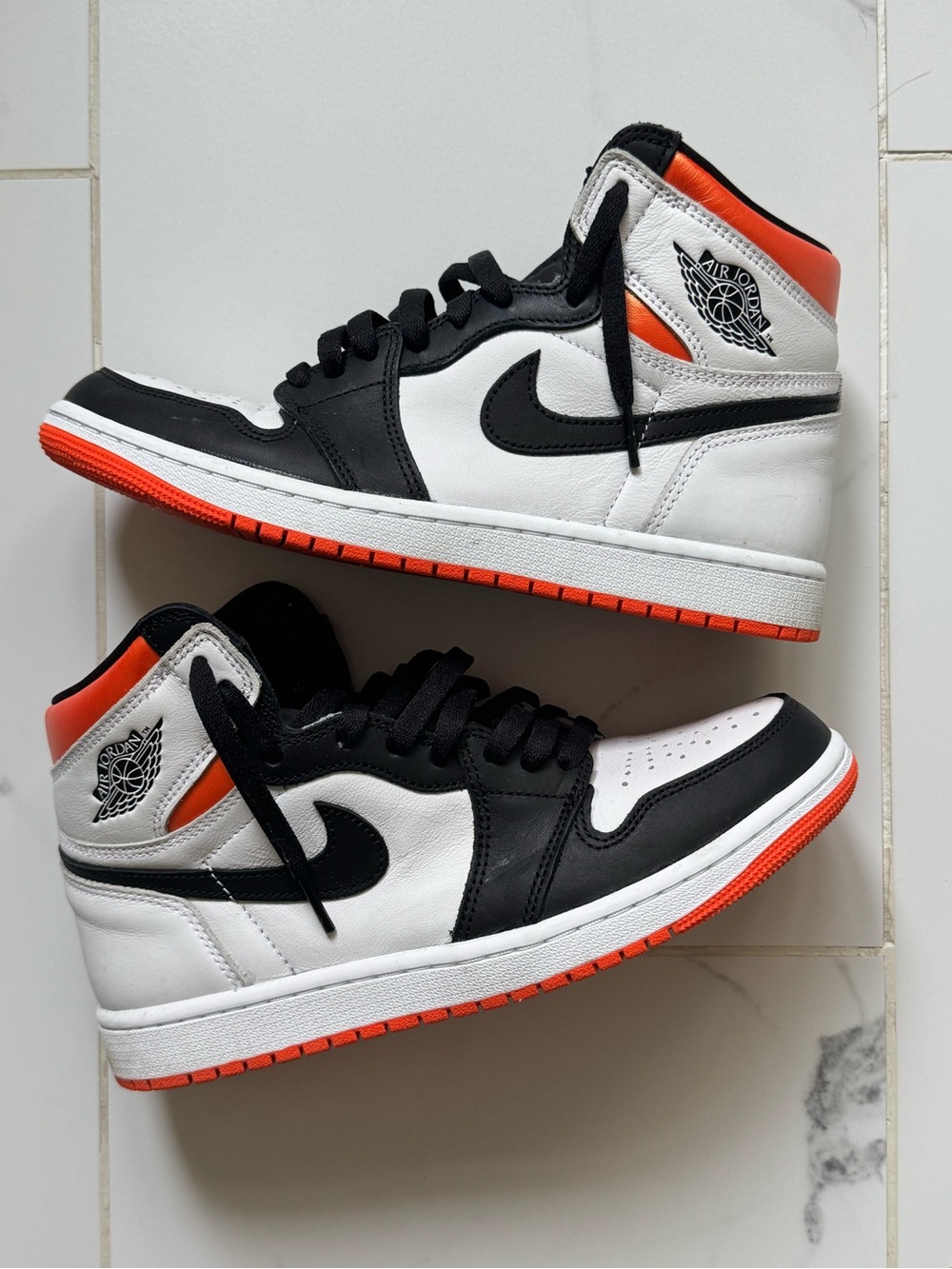 Jordan 1 High White Black Orange Men's Sneakers